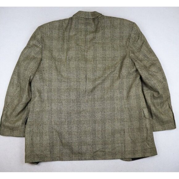 J. RIGGINGS - BEIGE & BLACK PLAID WOOL SILK BLEND BLAZER JACKET SPORT COAT 44R - Picture 11 of 11